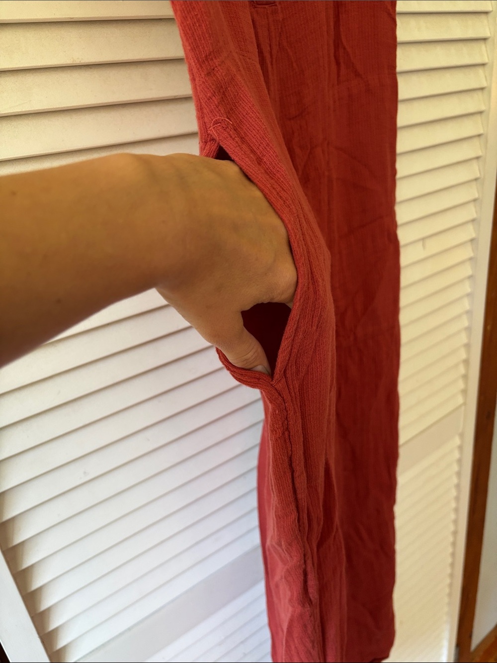 Prana Burnt Orange Button-Front Ribbed Camisole - Picture 4 of 5